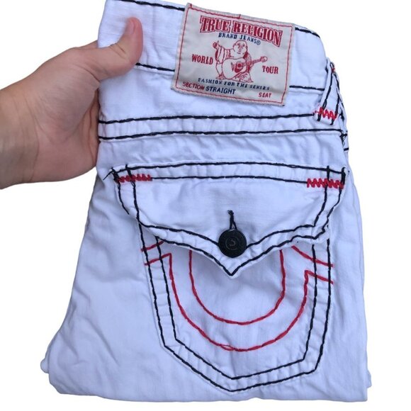 Vintage True Religion Jeans Size 33 White Super T - Picture 4 of 12